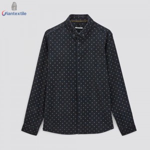 Giantextile Nice Look Men’s Shirt Dot Print 100% Cotton Geometric 28W Corduroy Long Sleeve Casual Shirt For Men GTCW200125G1