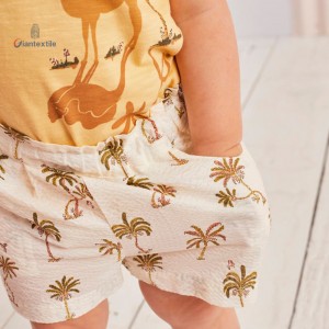 Summer Kids Shorts with Coconut Tree Print Baby Boys Girls Beach Shorts Children Cotton Casual Trousers