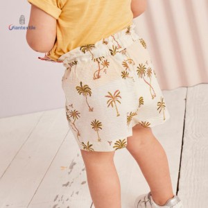 Summer Kids Shorts with Coconut Tree Print Baby Boys Girls Beach Shorts Children Cotton Casual Trousers