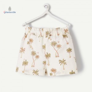 Summer Kids Shorts with Coconut Tree Print Baby Boys Girls Beach Shorts Children Cotton Casual Trousers