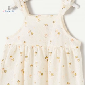 Summer Girls Dress with Palm Print – Cute Sleeveless Sundress for Kids