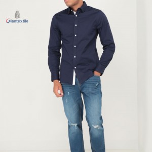 Giantextile Classical Men’s Navy Blue Slim Fit Long-Sleeve Shirt – Formal & Stylish Shirt For Men
