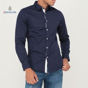 Giantextile Classical Men’s Navy Blue Slim Fit Long-Sleeve Shirt – Formal & Stylish Shirt For Men