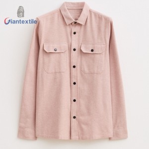 Giantextile Good Selling  Men’s Pink Flannel Shirt Jacket 100% Cotton Cozy and Versatile Layering Piece Shirts For Men