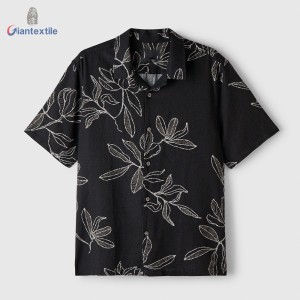 Men’s Linen Shirt with Botanical Print 55%Linen 45%Viscose Casual Wear