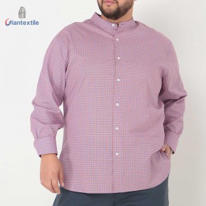 Giantextile Plus Size Men’s Stylish Patterned Shirt-Comfortable Long-Sleeve Shirts for Big and Tall Gentlemen