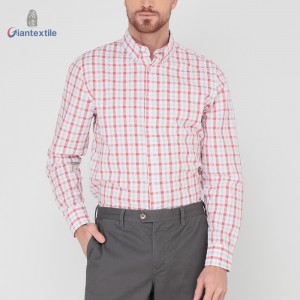 Giantextile Men’s Classic Plaid Dress Shirt-Premium 100%Cotton Checkered Long-Sleeve Shirts for Men