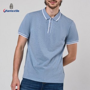 Men’s Solid Color Short-Sleeved Polo Shirt with Contrasting Trim for Casual and Outdoor Activities