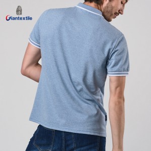 Men’s Solid Color Short-Sleeved Polo Shirt with Contrasting Trim for Casual and Outdoor Activities