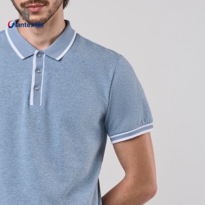 Men’s Solid Color Short-Sleeved Polo Shirt with Contrasting Trim for Casual and Outdoor Activities