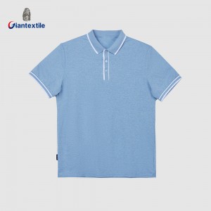 Men’s Solid Color Short-Sleeved Polo Shirt with Contrasting Trim for Casual and Outdoor Activities