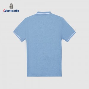 Men’s Solid Color Short-Sleeved Polo Shirt with Contrasting Trim for Casual and Outdoor Activities