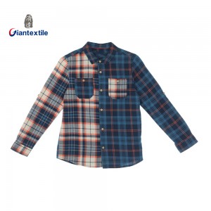 Kids’ Patchwork Plaid Shirt 100% Cotton Fun Design Comfortable Fit Long Sleeves Shirts