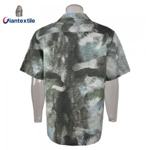 Giantextile Summer Wear Men’s Short-Sleeve Digital Print Shirt -Innovative Printing with Camp Collar