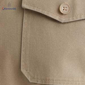 Men’s Khaki Twill Shirt with Flap Pockets-100% Cotton Durable and Stylish by Giantextile