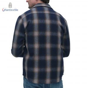 Men’s Plaid Flannel Shirt Jacket Winter Wear 100% Cotton Warm and Stylish with Pockets Overshirt by Giantextile GTCW202200G1