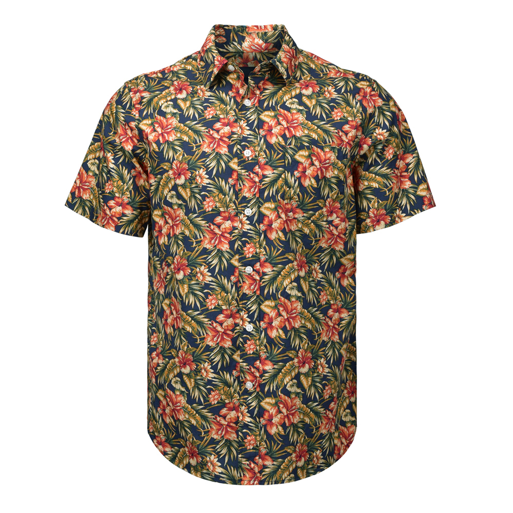 New Arrival Men’s Print Shirt Pure Cotton Short Sleeve Fancy Floral ...