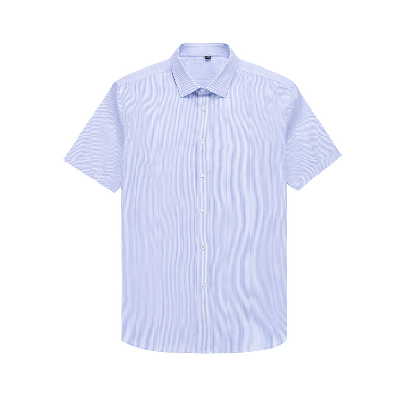 Ready to Ship 100% Cotton Men's Solid Light Blue striped Shirts Short ...